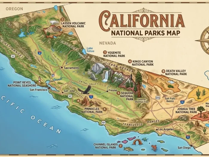 National Parks in California California National Parks Map