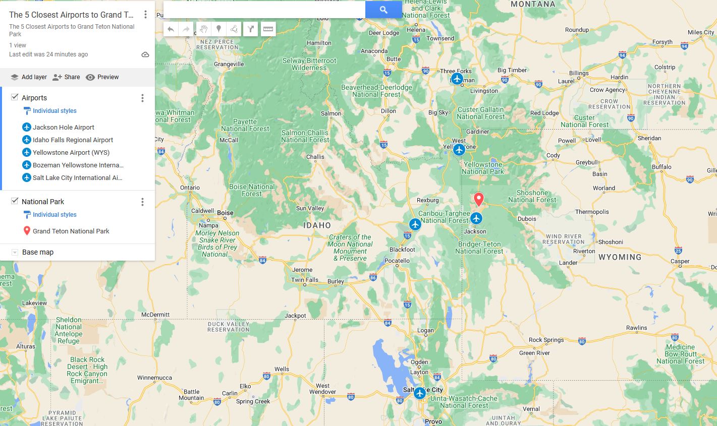 The 5 closest airports to grand teton national park