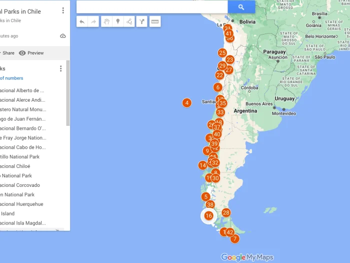 List of National Parks in Chile