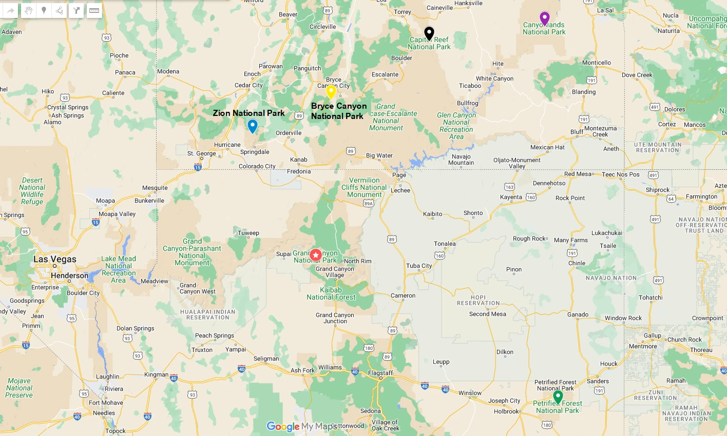 List of National Parks near Grand Canyon National Park 1 List of National Parks near Grand Canyon National Park
