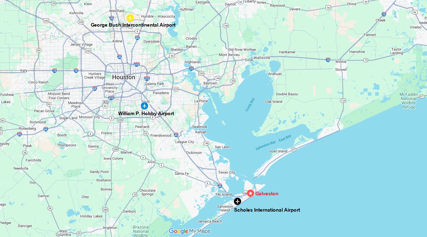 The 3 Closest Airports to Galveston, TX 1 The 3 Closest Airports to Galveston TX