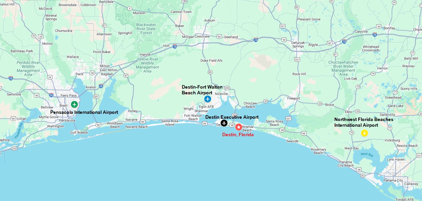 The 4 Closest Airports to Destin, FL 1 The 4 Closest Airports to Destin FL