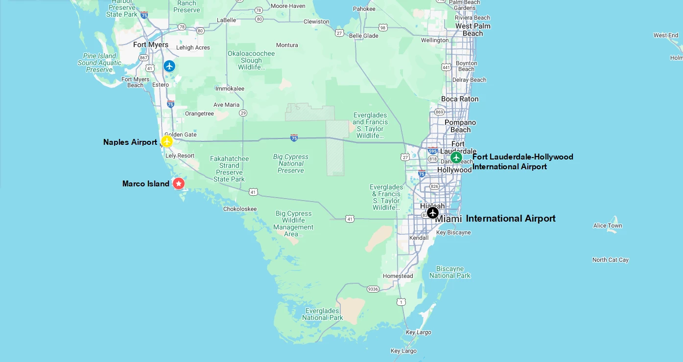 The 4 Closest Airports to Marco Island, Florida 1 The 4 Closest Airports to Marco Island Florida