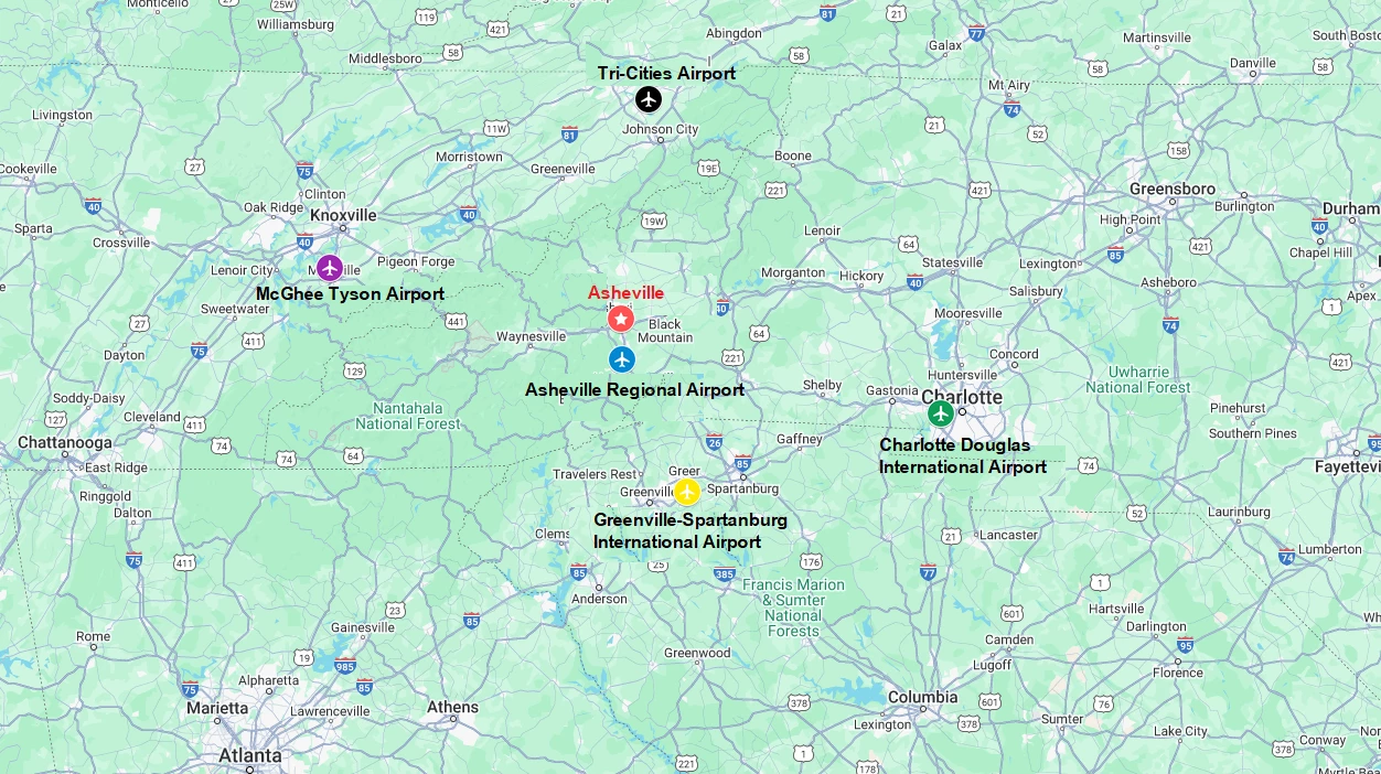 The 5 Closest Airports to Asheville, NC 1 The 5 Closest Airports to Asheville NC