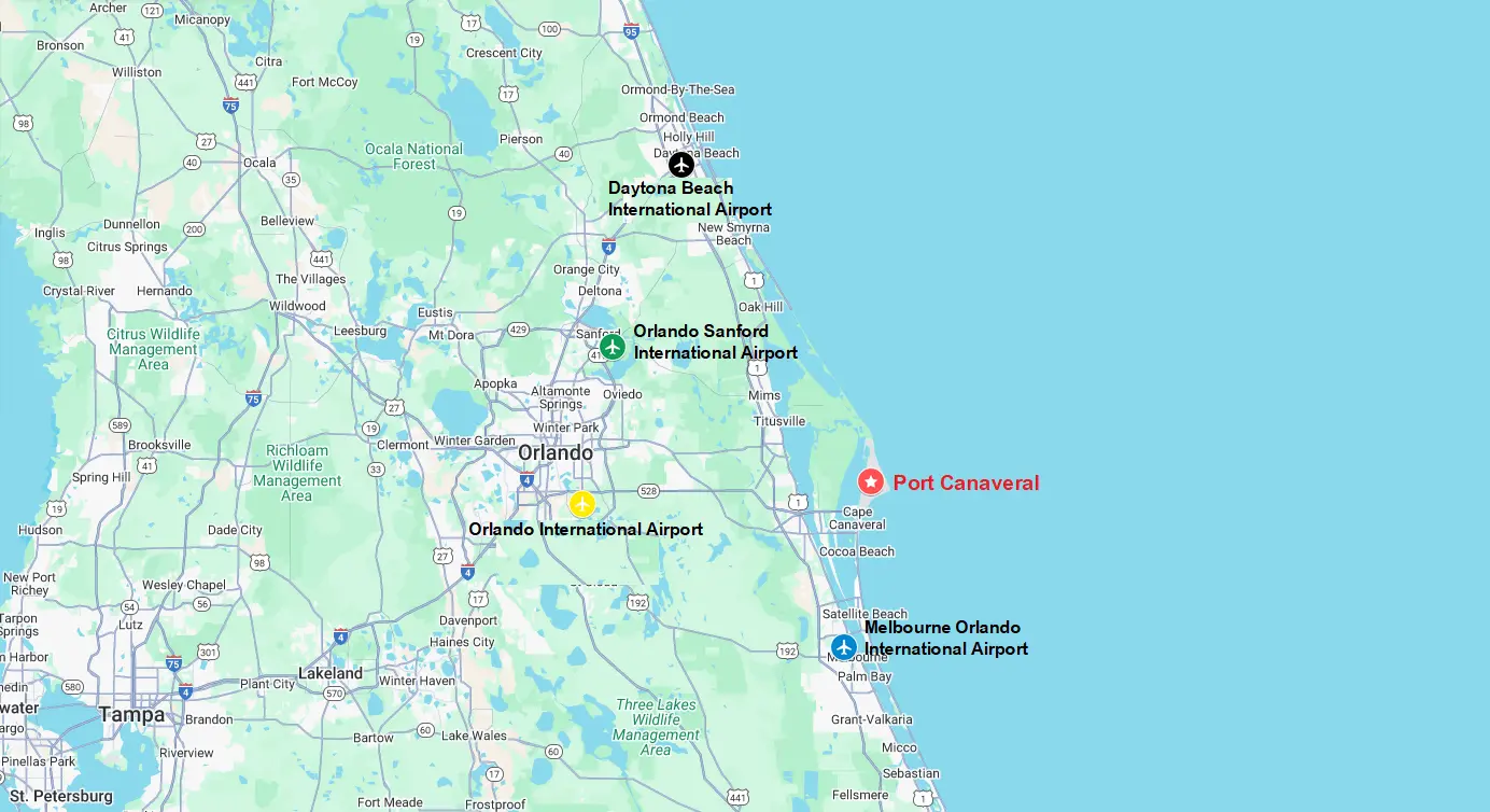 The 4 Closest Airports to Port Canaveral, Florida 1 The 4 Closest Airports to Port Canaveral Florida