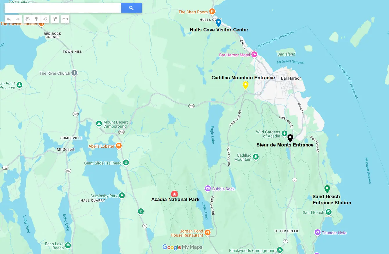 Where Is Acadia National Park Located? 1 Map of Acadia National Park Entrances