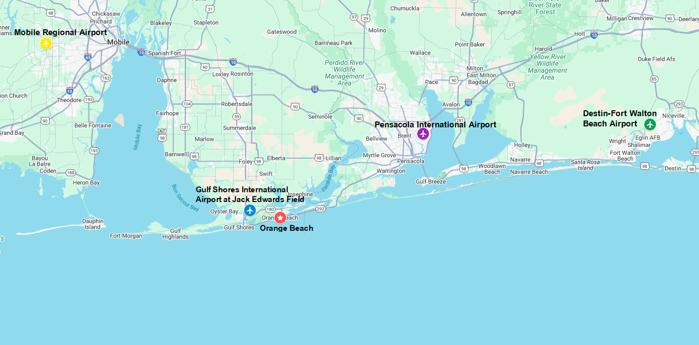 The 5 Closest Airports to Orange Beach, Alabama 1 The 5 Closest Airports to Orange Beach Alabama