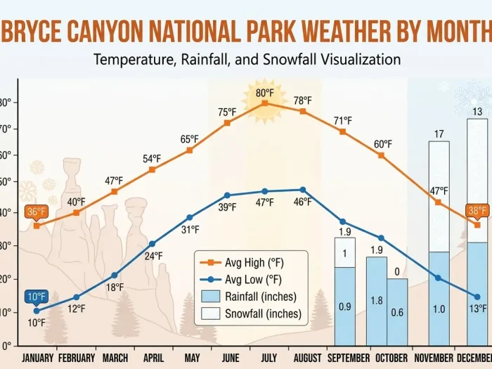 Bryce Canyon National Park Weather by Month