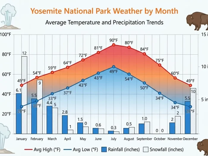 Yosemite National Park Weather by Month 7 Yosemite National Park Weather by Month