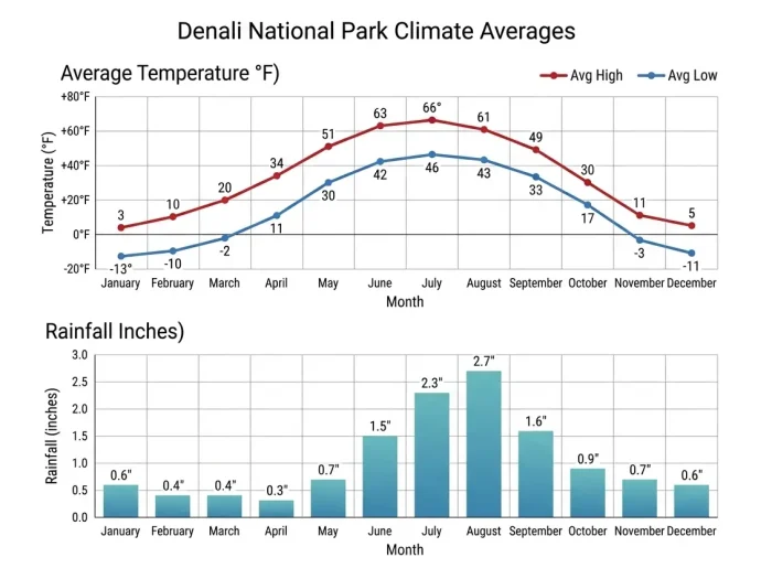 Denali National Park Weather by Month
