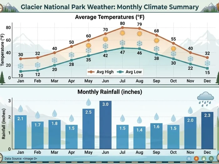 Glacier National Park Weather by Month