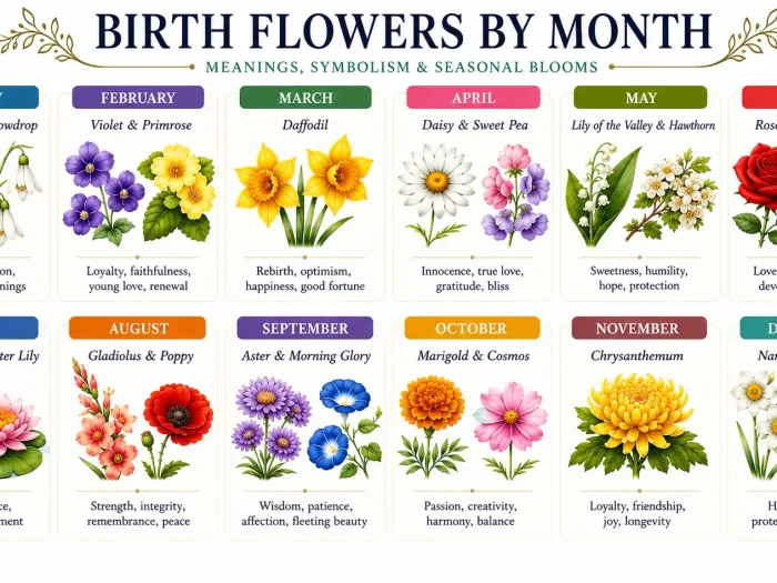 Birth Flowers by Month Meanings, Symbolism & Seasonal Blooms