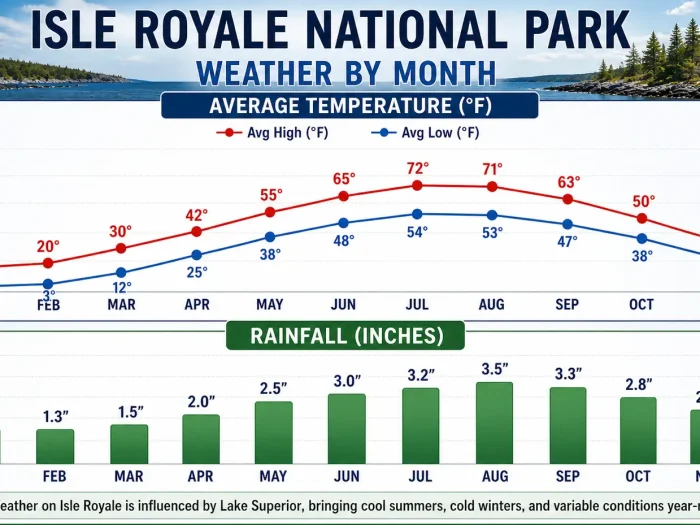 Isle Royale National Park Weather by Month