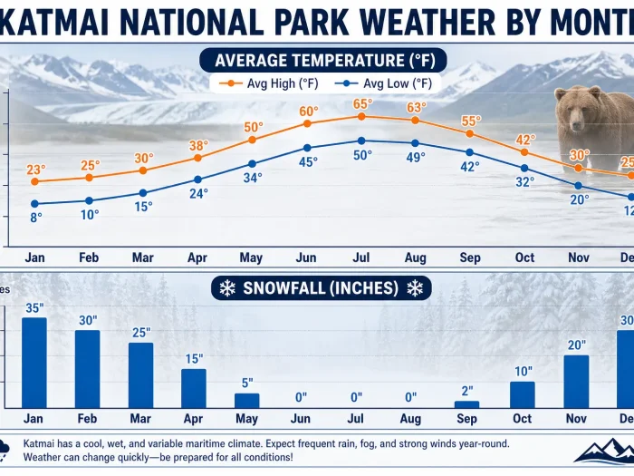 Katmai National Park Weather by Month