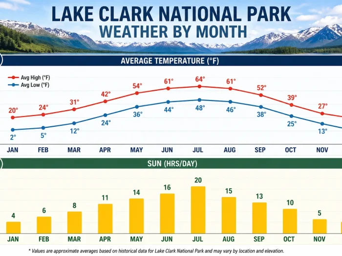 Lake Clark National Park Weather by Month
