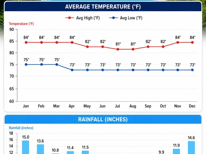 National Park of American Samoa Weather by Month