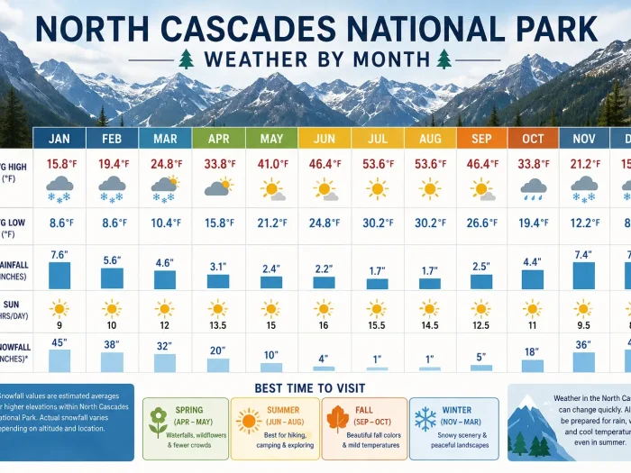North Cascades National Park Weather by Month 2 North Cascades National Park Weather by Month