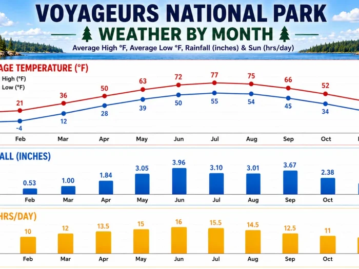 Voyageurs National Park Weather by Month