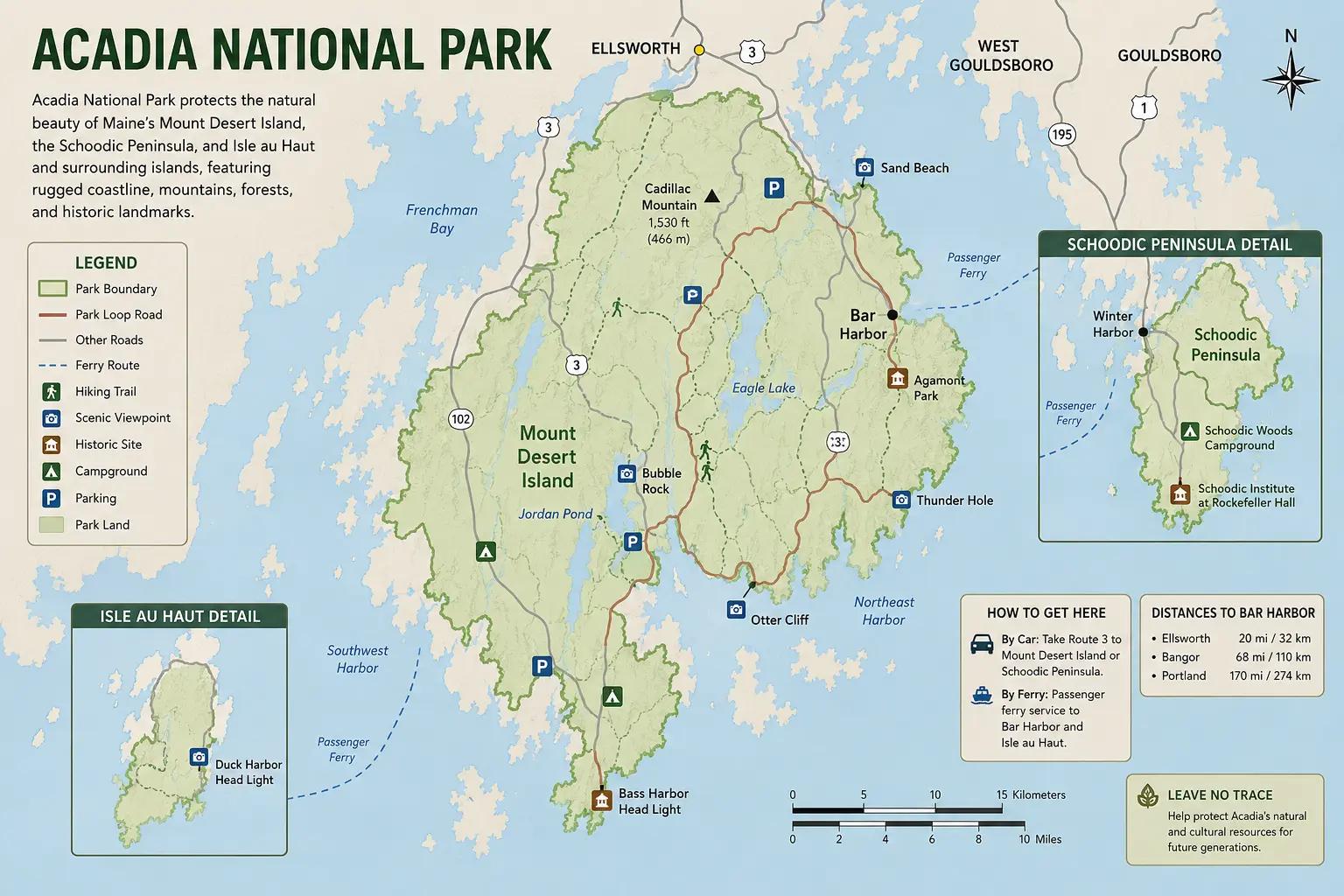 Acadia National Park Map