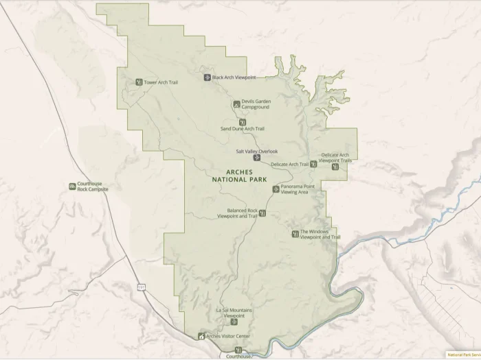 Arches National Park Map