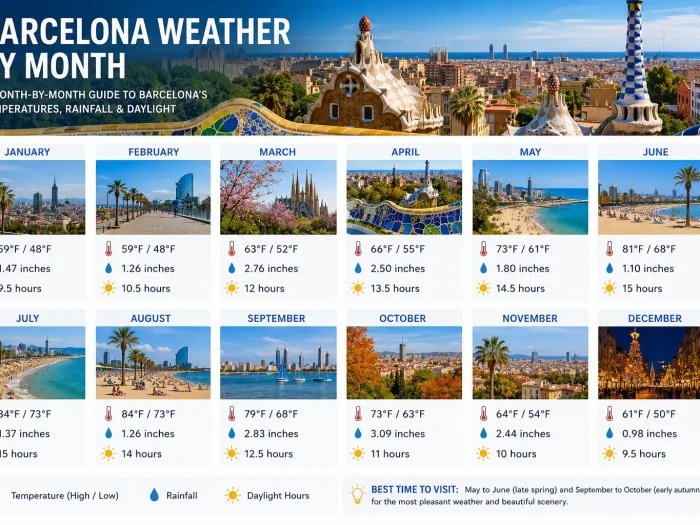 Barcelona Weather by Month