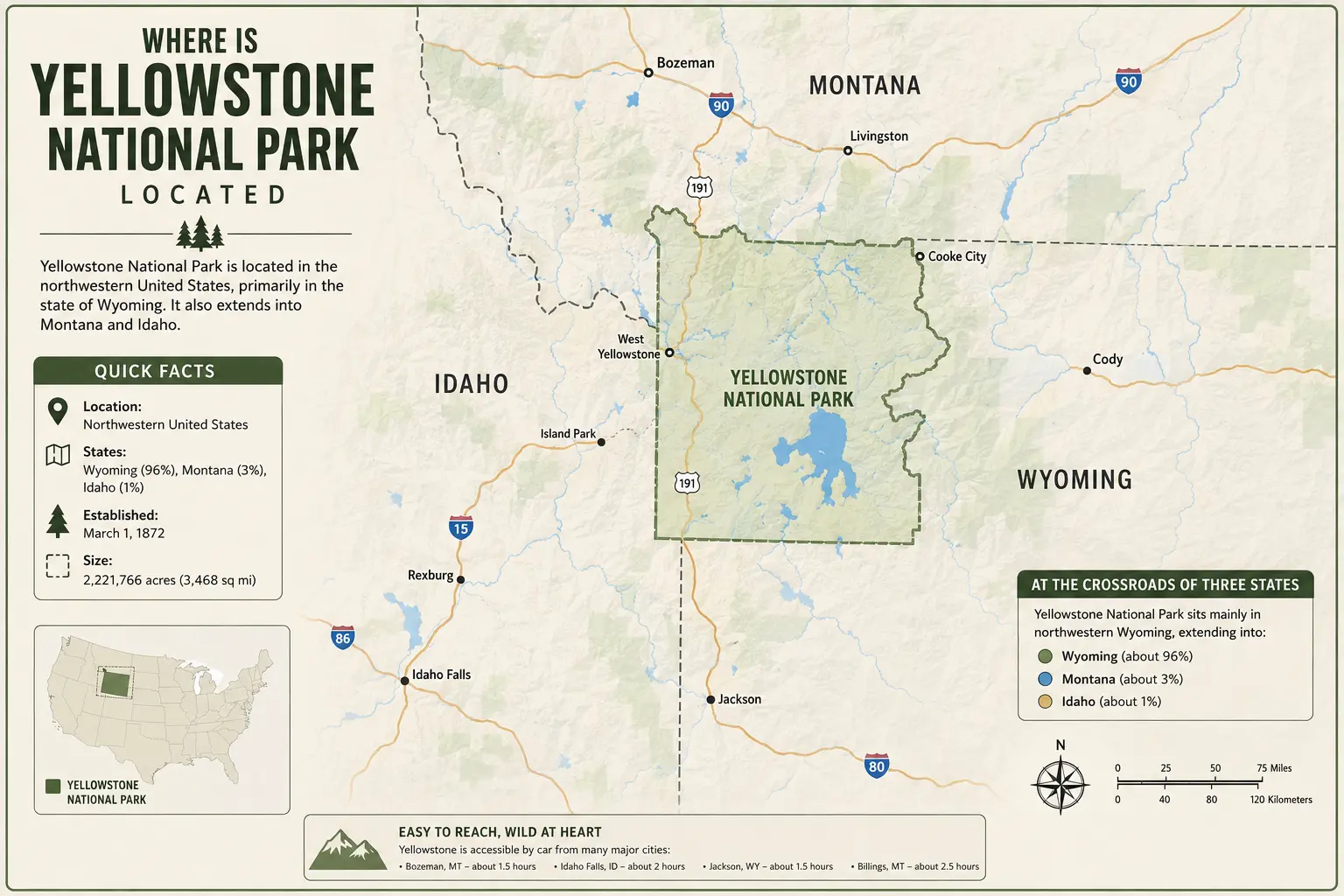 Where Is Yellowstone National Park Located? 1 Where Is Yellowstone National Park Located