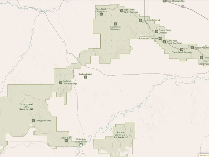 Badlands National Park Map