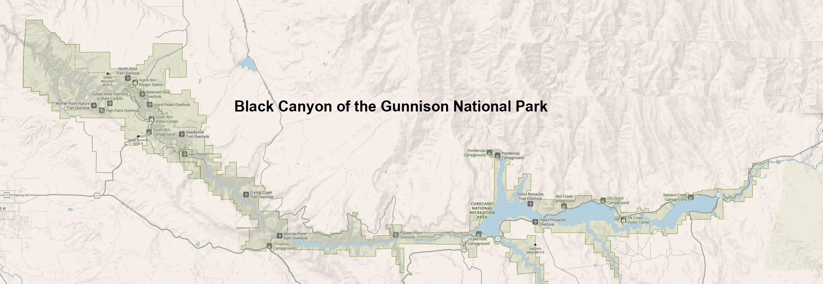 Black Canyon of the Gunnison National Park Map Guide 1 Black Canyon of the Gunnison National Park Map