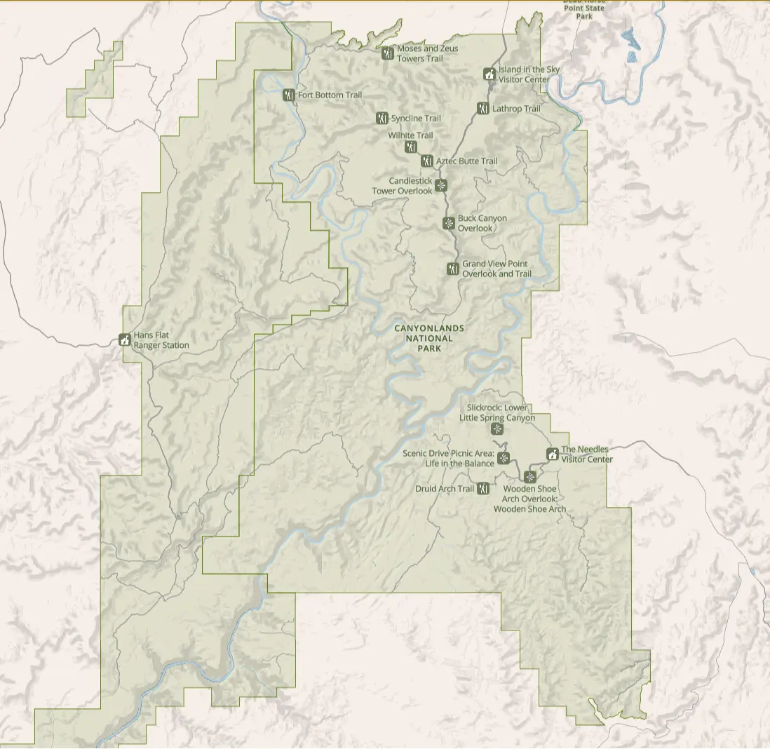 Canyonlands National Park Map Guide: Trails, Districts, Scenic Drives & PDF Maps 1 Canyonlands National Park Map