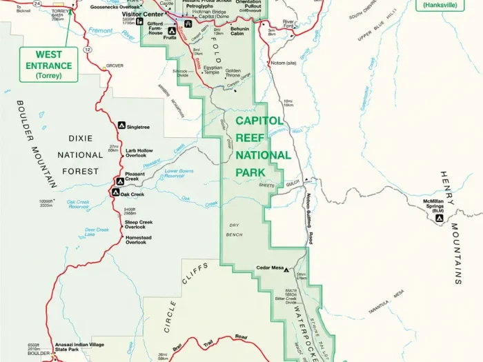 Capitol Reef National Park Map and Entrances Explained 1 Capitol Reef National Park Map and Entrances Explained