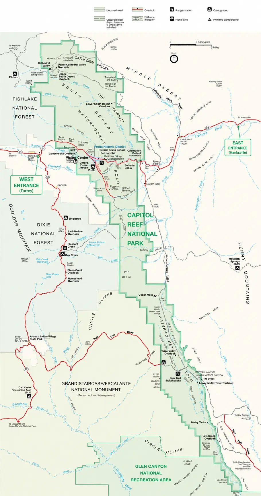 Capitol Reef National Park Map and Entrances Explained 1 Capitol Reef National Park Map and Entrances