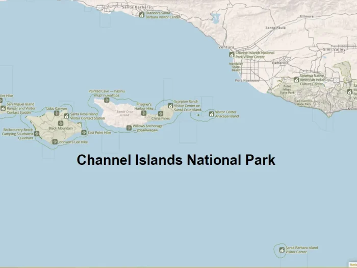 Channel Islands National Park Map: Complete Guide to Islands, Trails, Ferry Routes & Visitor Areas 2 Channel Islands National Park Map