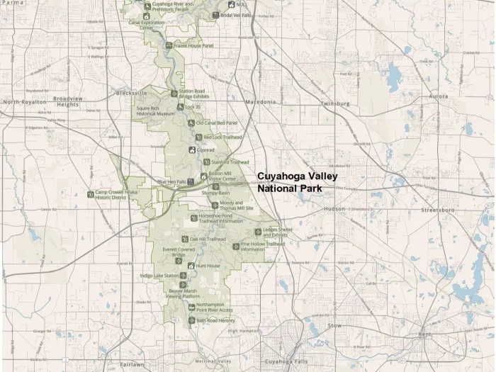 Cuyahoga Valley National Park Map 1 Cuyahoga Valley National Park Map