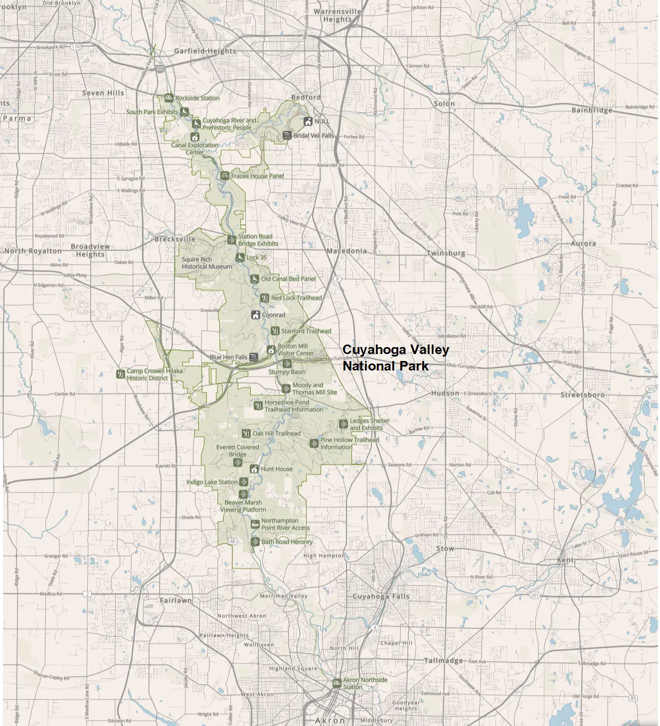 Cuyahoga Valley National Park Map 1 Cuyahoga Valley National Park Map