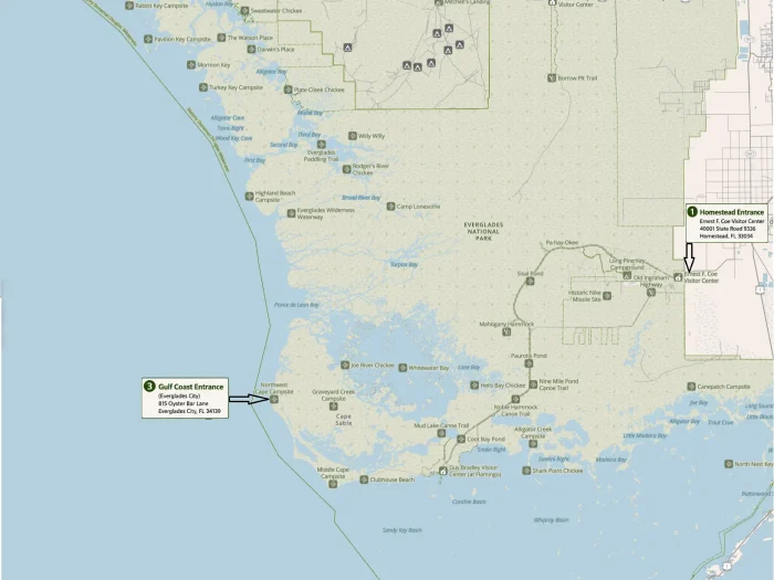 Everglades National Park Map and Entrances Explained 1 Everglades National Park Map and Entrances Explained