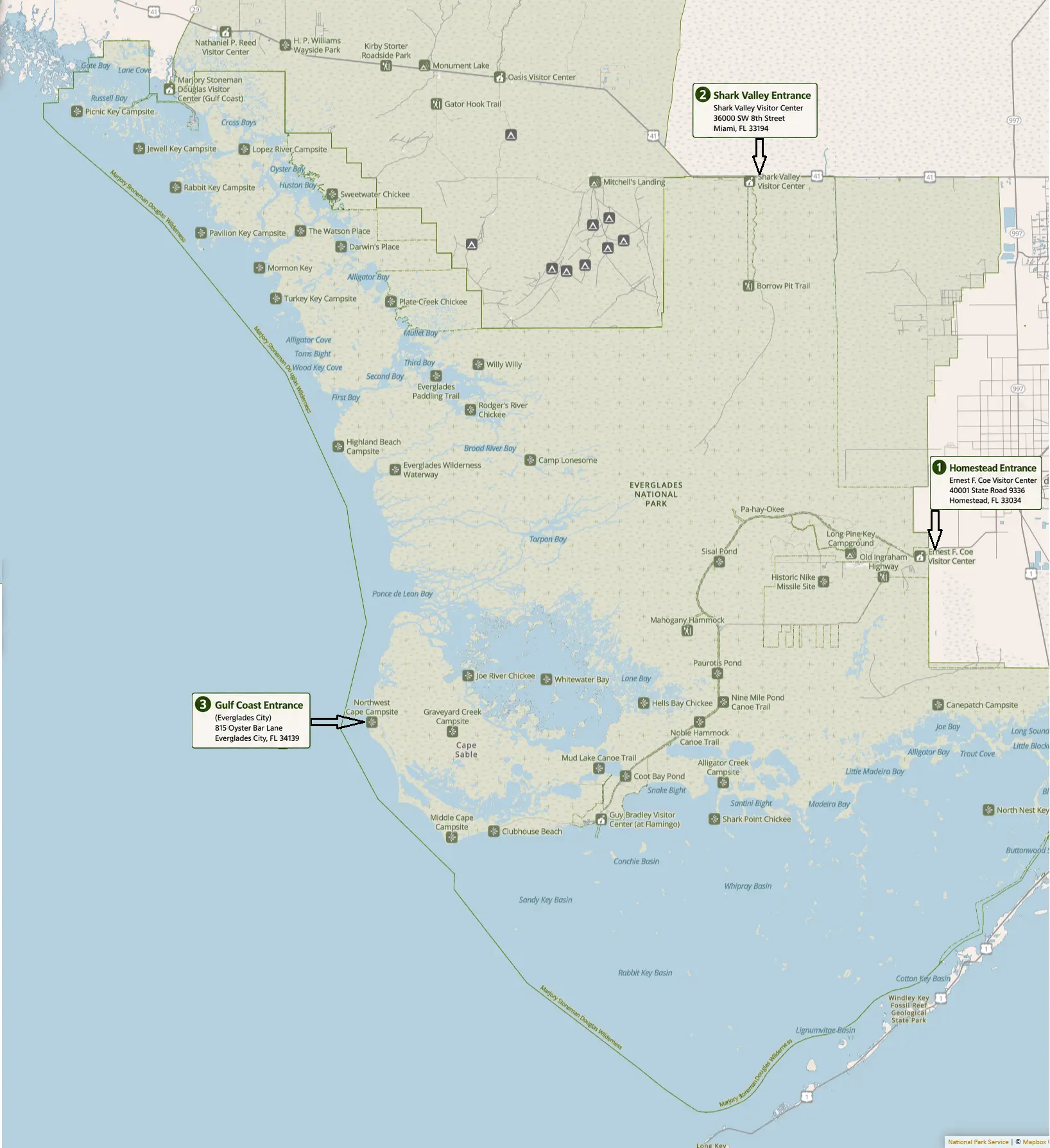 Everglades National Park Map and Entrances Explained 1 Everglades National Park Map and Entrances