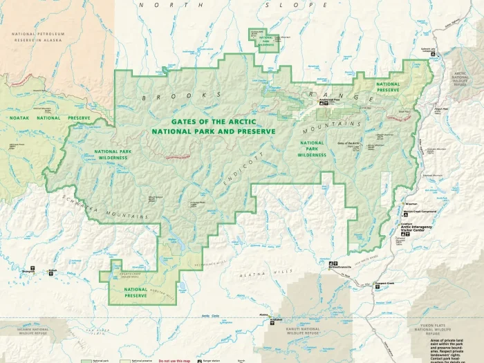 Gates of the Arctic National Park Map 1 Gates of the Arctic National Park Map