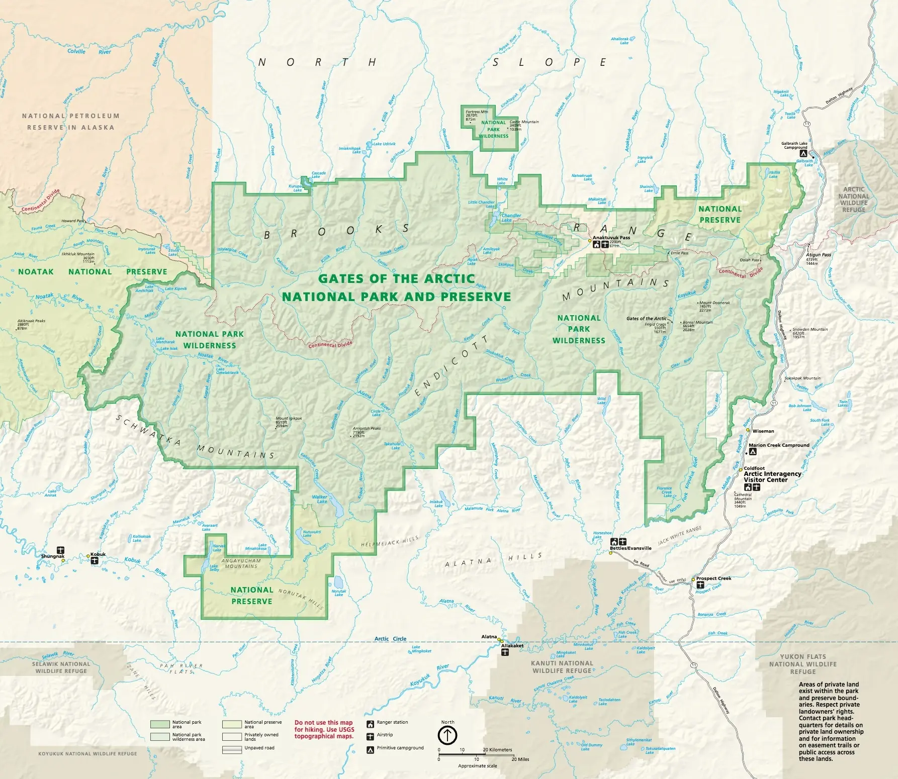 Gates of the Arctic National Park Map 1 Gates of the Arctic National Park Map