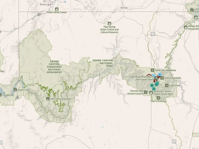 Grand Canyon National Park Map and Entrances Explained