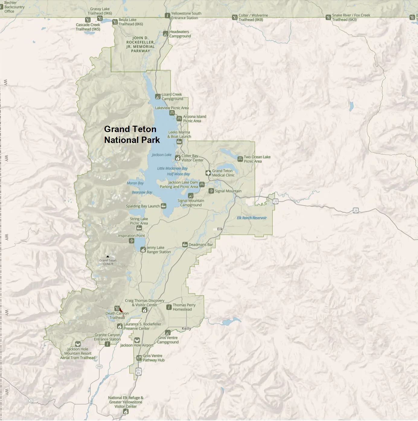 Grand Teton National Park Map and Entrances Explained 1 Grand Teton National Park Map and Entrances