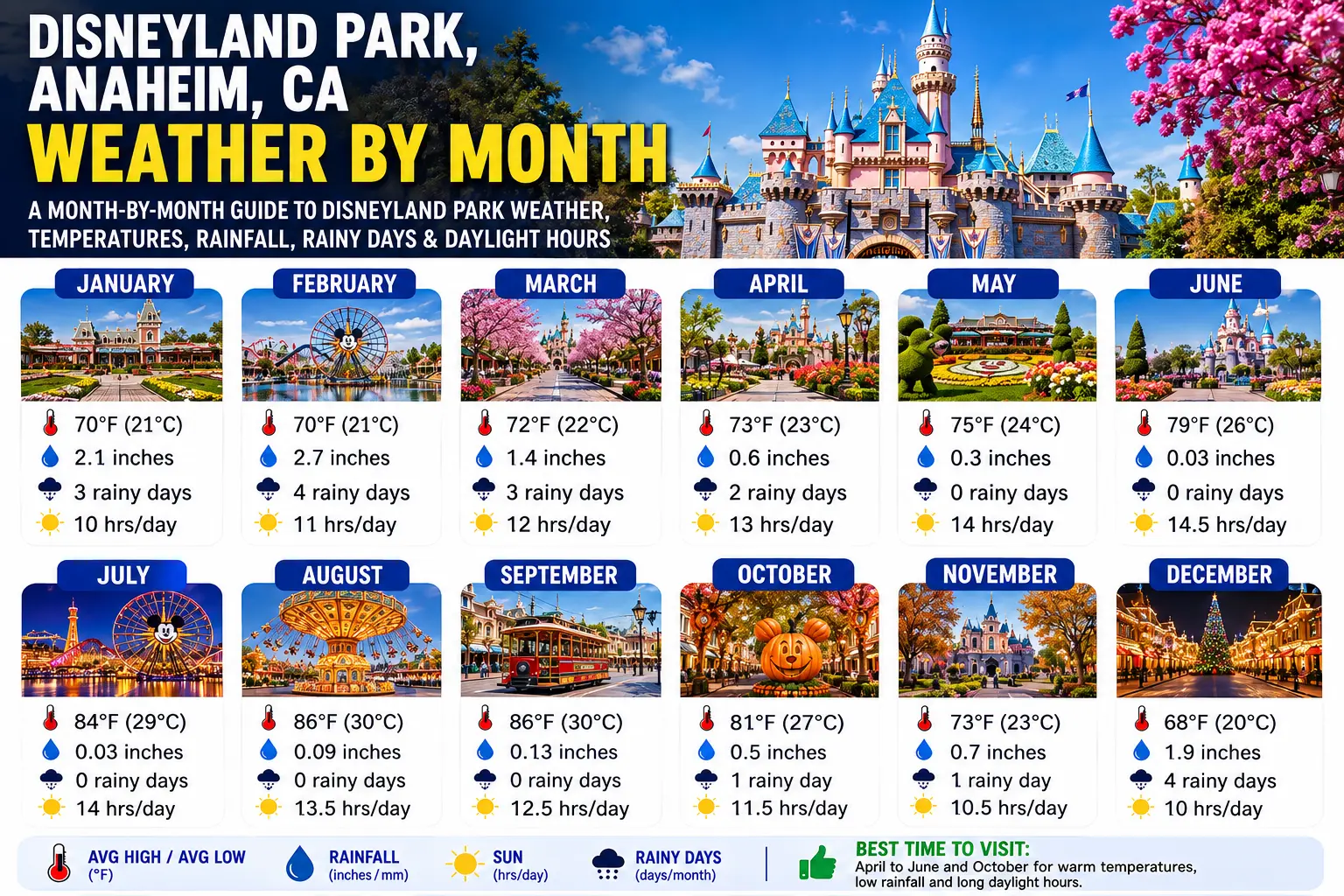 Disneyland Park, CA Weather by Month 1 Disneyland Park CA Weather by Month