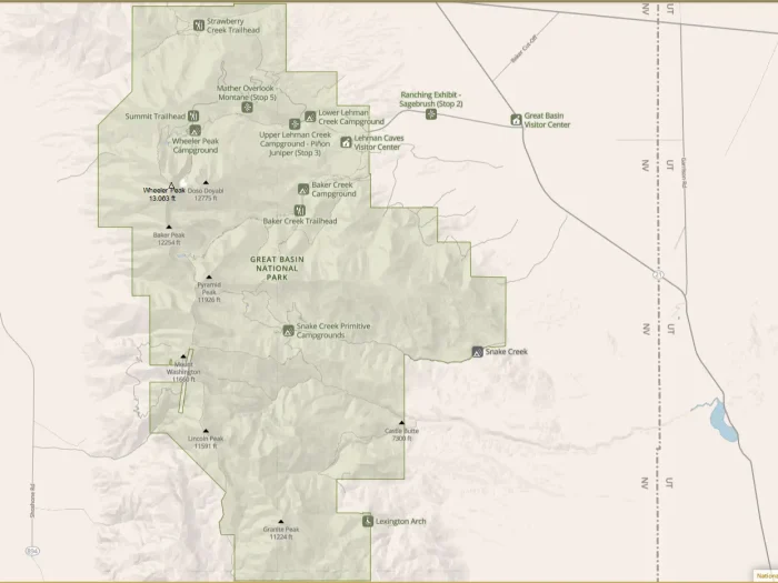 Great Basin National Park Map and Entrances Explained 1 Great Basin National Park Map and Entrances Explained