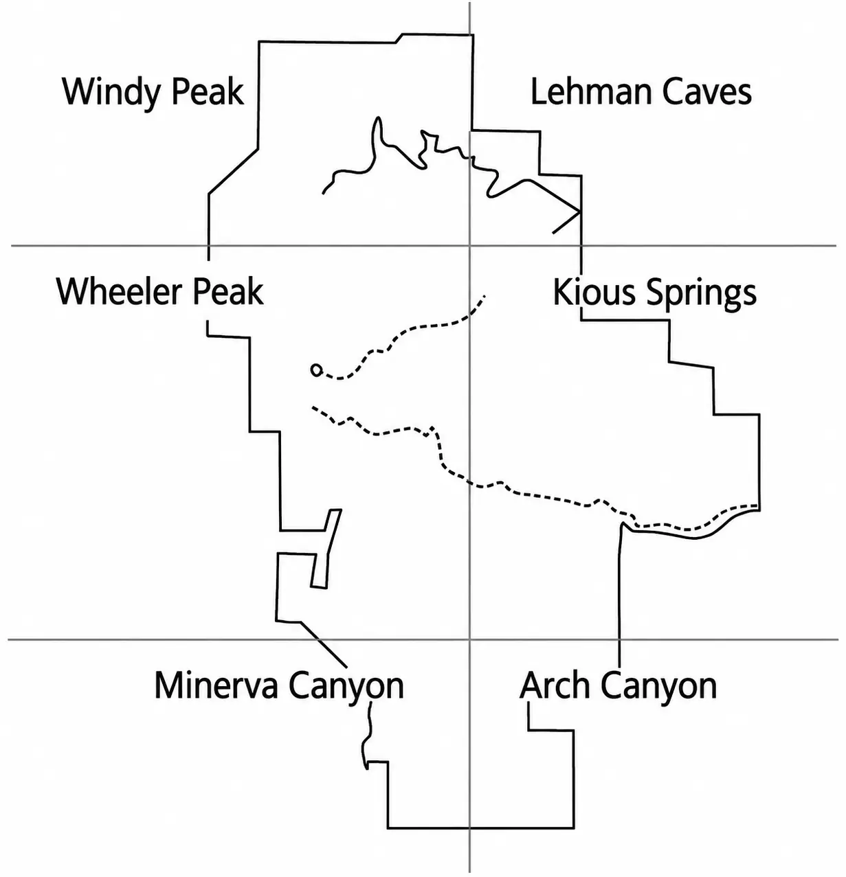 Great Basin National Park Map and Entrances Explained 2 Great Basin National Park is covered by six topographic maps in the U.S. 7.5 minute series