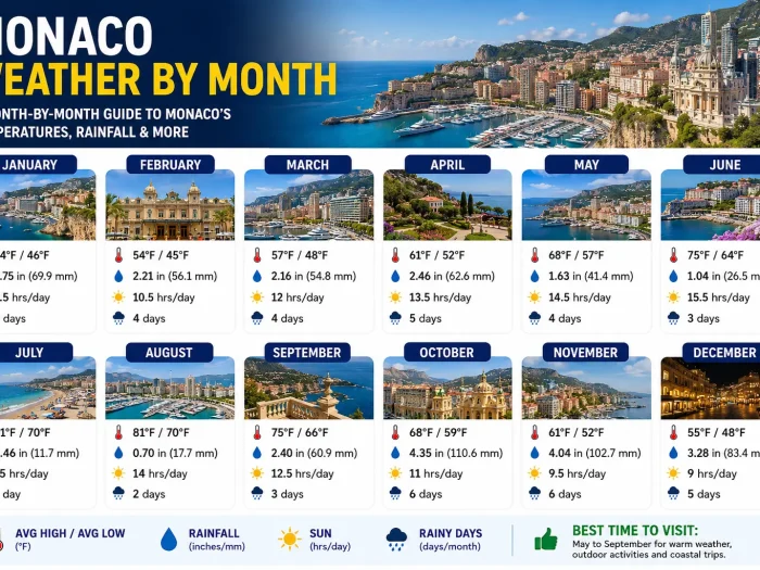 Monaco Weather by Month