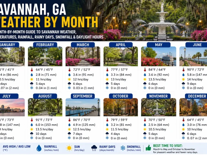 Savannah Weather by Month