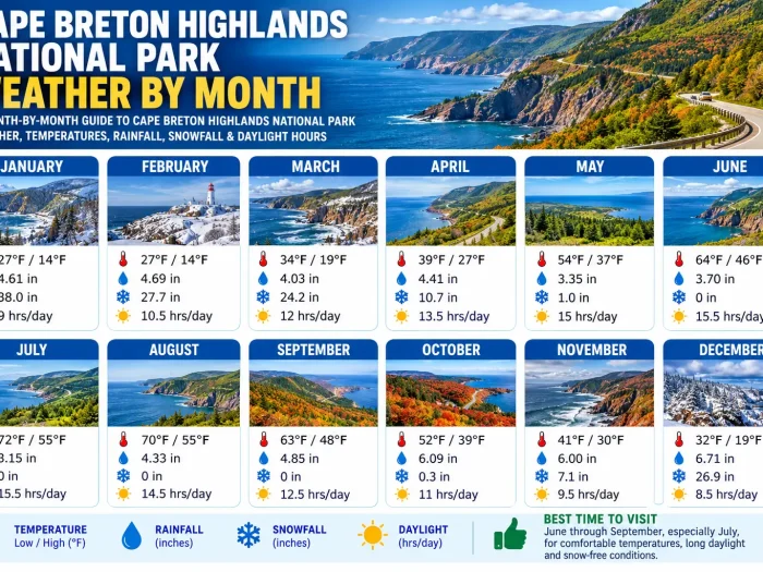 Cape Breton Highlands National Park Weather by Month 1 Cape Breton Highlands National Park Weather by Month