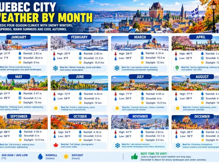 Quebec City Weather by Month