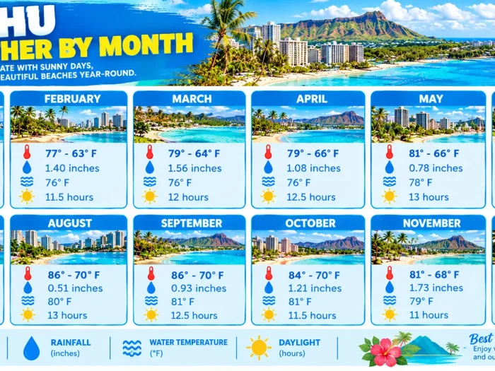 Oahu Weather by Month